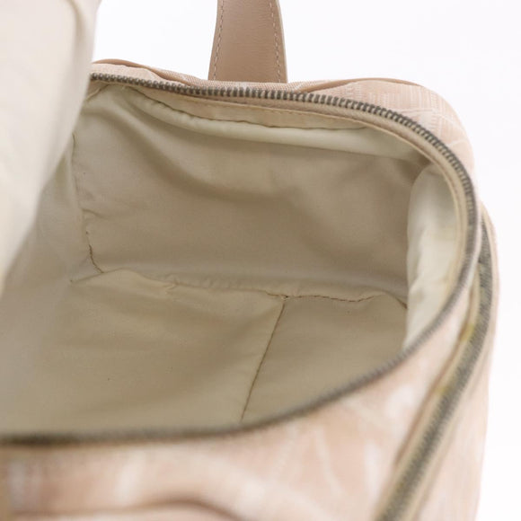 CHANEL New Travel Line Handtasche Canvas Beige Silber CC Auth 183877