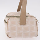 CHANEL New Travel Line Handtasche Canvas Beige Silber CC Auth 183877-4