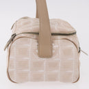 CHANEL New Travel Line Handtasche Canvas Beige Silber CC Auth 183877-5