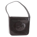 GUCCI Shoulder Bag Patent Leather Brown Silver 000 1046 0506 Auth 183878-1