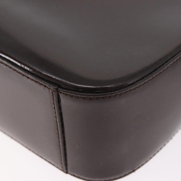 GUCCI Shoulder Bag Patent Leather Brown Silver 000 1046 0506 Auth 183878