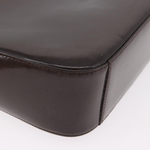 GUCCI Shoulder Bag Patent Leather Brown Silver 000 1046 0506 Auth 183878