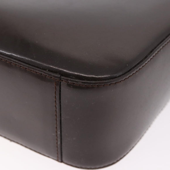GUCCI Shoulder Bag Patent Leather Brown Silver 000 1046 0506 Auth 183878