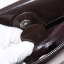 GUCCI Shoulder Bag Patent Leather Brown Silver 000 1046 0506 Auth 183878-20