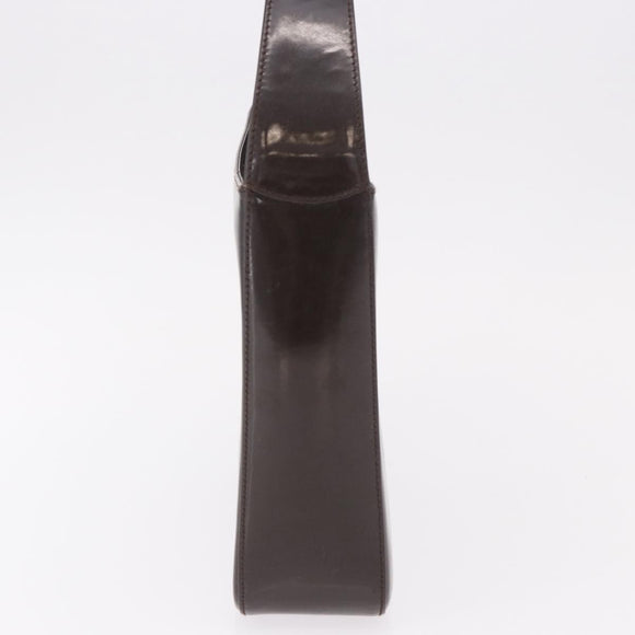 GUCCI Shoulder Bag Patent Leather Brown Silver 000 1046 0506 Auth 183878