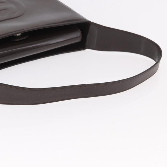 GUCCI Shoulder Bag Patent Leather Brown Silver 000 1046 0506 Auth 183878
