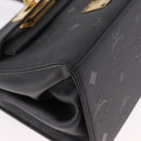 MCM Logogram Vicetos Hand Bag PVC 2way Black Gold Auth 183880A-12
