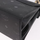 MCM Logogram Vicetos Hand Bag PVC 2way Black Gold Auth 183880A-15
