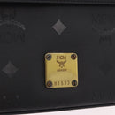 MCM Logogram Vicetos Hand Bag PVC 2way Black Gold Auth 183880A-16