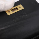 MCM Logogram Vicetos Hand Bag PVC 2way Black Gold Auth 183880A-19