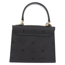 MCM Logogram Vicetos Hand Bag PVC 2way Black Gold Auth 183880A-3