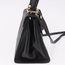 MCM Logogram Vicetos Hand Bag PVC 2way Black Gold Auth 183880A-5