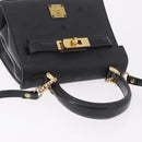 MCM Logogram Vicetos Hand Bag PVC 2way Black Gold Auth 183880A-6