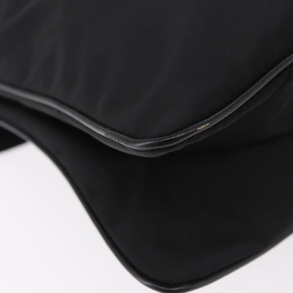 PRADA Shoulder Bag Nylon Black Gold Auth 183882A