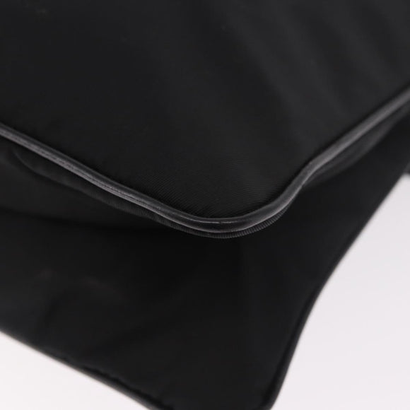 PRADA Shoulder Bag Nylon Black Gold Auth 183882A
