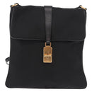 PRADA Shoulder Bag Nylon Black Gold Auth 183882A-13