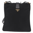 PRADA Shoulder Bag Nylon Black Gold Auth 183882A-2
