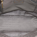 PRADA Tote Bag Leather 2way Gray Gold Auth 183884V-10