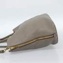 PRADA Tote Bag Leather 2way Gray Gold Auth 183884V-3