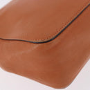 Chloe Elsie Chain Shoulder Bag Leather Orange Gold Auth 183885-12