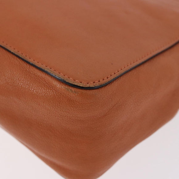 Chloe Elsie Chain Shoulder Bag Leather Orange Gold Auth 183885
