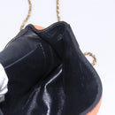Chloe Elsie Chain Shoulder Bag Leather Orange Gold Auth 183885-18