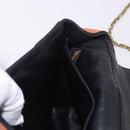 Chloe Elsie Chain Shoulder Bag Leather Orange Gold Auth 183885-19