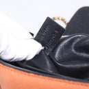 Chloe Elsie Chain Shoulder Bag Leather Orange Gold Auth 183885-22