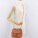 Chloe Elsie Chain Shoulder Bag Leather Orange Gold Auth 183885-23