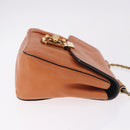 Chloe Elsie Chain Shoulder Bag Leather Orange Gold Auth 183885-4