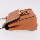 Chloe Elsie Chain Shoulder Bag Leather Orange Gold Auth 183885-5