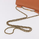 Chloe Elsie Chain Shoulder Bag Leather Orange Gold Auth 183885-7