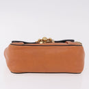 Chloe Elsie Chain Shoulder Bag Leather Orange Gold Auth 183885-9