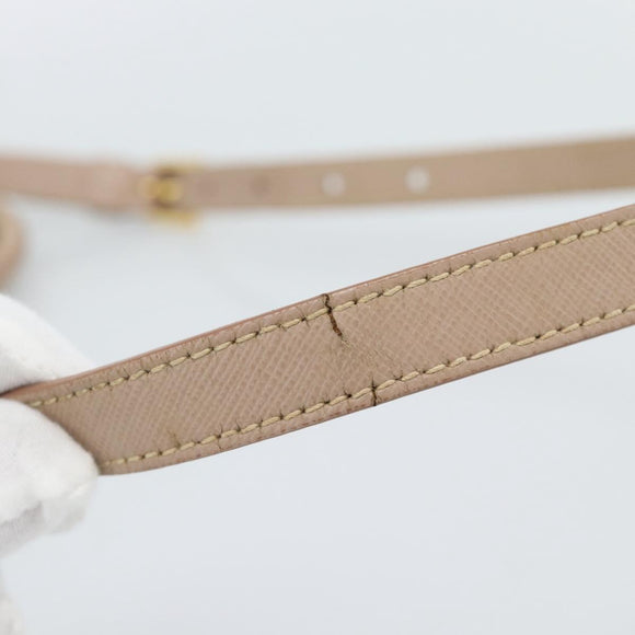 PRADA Handtas Saffiano Leer 2-weg Beige Goud Auth 183886A