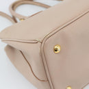 PRADA Handtas Saffiano Leer 2-weg Beige Goud Auth 183886A-21
