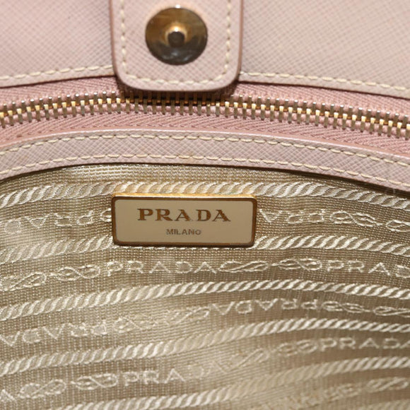 PRADA Handtas Saffiano Leer 2-weg Beige Goud Auth 183886A