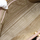 PRADA Handtas Saffiano Leer 2-weg Beige Goud Auth 183886A-31