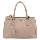 PRADA Handtas Saffiano Leer 2-weg Beige Goud Auth 183886A-13