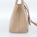 PRADA Handtas Saffiano Leer 2-weg Beige Goud Auth 183886A-4