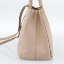 PRADA Handtas Saffiano Leer 2-weg Beige Goud Auth 183886A-5