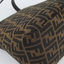 FENDI Zucca Canvas Mamma Baguette Shoulder Bag Black Brown Silver Auth 183887SAM-17
