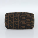 FENDI Zucca Canvas Mamma Baguette Shoulder Bag Black Brown Silver Auth 183887SAM-5