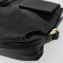 BVLGARI Chandra Shoulder Bag Leather Black Gold Auth 183888A-10