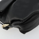 BVLGARI Chandra Shoulder Bag Leather Black Gold Auth 183888A-11