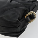 BVLGARI Chandra Shoulder Bag Leather Black Gold Auth 183888A-12