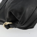 BVLGARI Chandra Shoulder Bag Leather Black Gold Auth 183888A-13