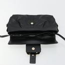 BVLGARI Chandra Shoulder Bag Leather Black Gold Auth 183888A-15