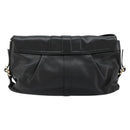 BVLGARI Chandra Shoulder Bag Leather Black Gold Auth 183888A-3