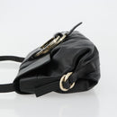 BVLGARI Chandra Shoulder Bag Leather Black Gold Auth 183888A-5