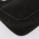 PRADA PRADA Sports Hand Pouch Wool Khaki Silver Auth 183889A-15